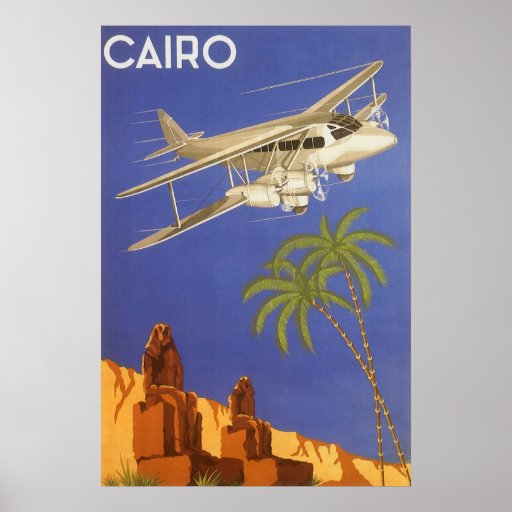 Aeroplano de El Cairo Egipto África del poster del