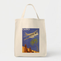 Aeroplano de El Cairo Egipto África del poster del Bolsas Lienzo