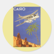 Aeroplano de El Cairo Egipto África del poster del Etiqueta