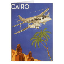 Aeroplano de El Cairo Egipto África del poster del Tarjeta