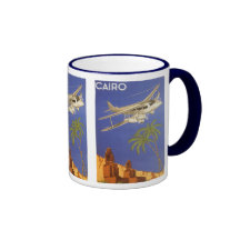 Aeroplano de El Cairo Egipto África del poster del Taza De Café