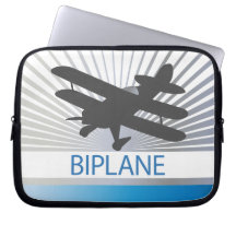 Aeroplano del biplano funda ordendadores