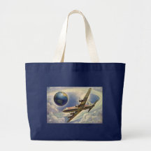 Aeroplano del vintage que vuela en todo el mundo e bolsas