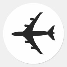 Aeroplano Etiquetas Redondas