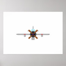 Aeroplano militar del combatiente poster