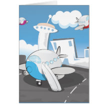Aeroplanos del juguete tarjeton