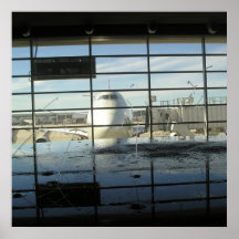 aeropuerto del detriot del agua de la impresión de