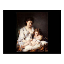 Afecto maternal de Adolfo Jourdan Postales