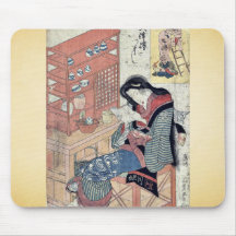 Afeitar la cabeza de un monje por Utagawa, Toyokun Alfombrilla De Ratones