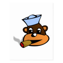 Affe Zigarre ape cigar Postkarte