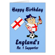 Aficionado al fútbol adaptable de Inglaterra Tarjetas