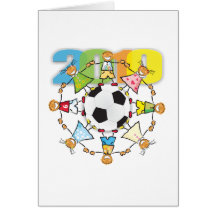 Aficionados al fútbol de los niños del mundo tarjeta