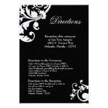 afiligranado floral blanco del negro de la tarjeta invitaciones personalizada