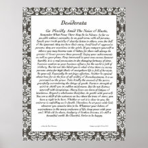 Afiligranado negro alegre de los DESIDERÁTUMS Posters