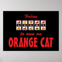 Afortunado a propio un diseño anaranjado del gato  impresiones