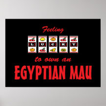 Afortunado a propio un diseño egipcio del gato de  posters