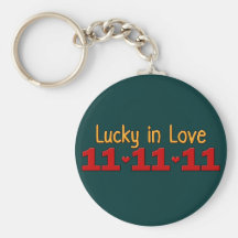 Afortunado en el amor 11-11-11 llaveros personalizados