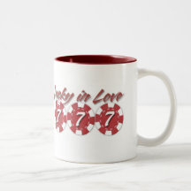 Afortunado en tazas de café del amor