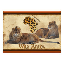 África salvaje, leones, tarjetas de los agentes de comunicado personal  