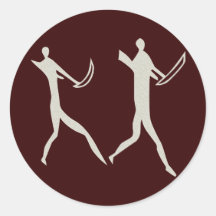 Afrika Felsmalerei Menschen africa cave art people Runde Sticker
