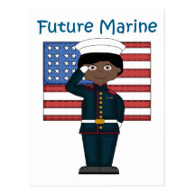 Afroamericano marino futuro del muchacho postales