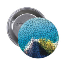 Ägäis als Glasfenster Anstecknadelbuttons