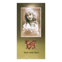 ÁGATA de la MARIPOSA, gris rojo Tarjetas Fotográficas Personalizadas