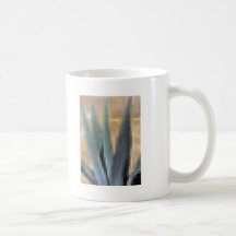 Agavo azul del mosaico 1 resplandor taza de café