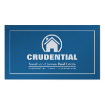 Agente inmobiliario profesional azul y de plata tarjeta personal