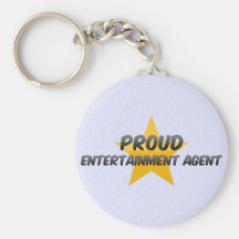 Agente orgulloso del entretenimiento llavero personalizado