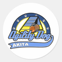 Agilidad de Akita del béisbol Etiquetas Redondas
