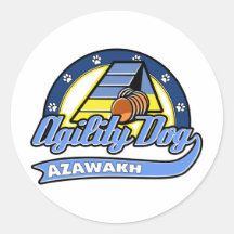 Agilidad de Azawakh del béisbol Etiquetas Redondas