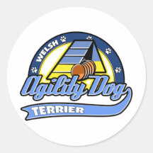 Agilidad de Terrier galés del béisbol Pegatinas