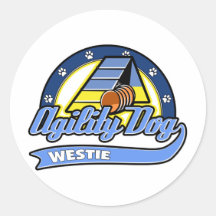 Agilidad de Westie del béisbol Pegatinas