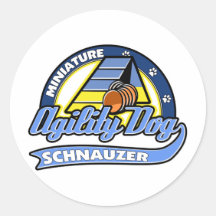 Agilidad del Schnauzer miniatura del béisbol Pegatina Redonda