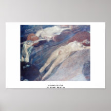Agua móvil de Klimt Gustavo Poster