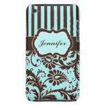 Aguamarina, Brown, caja rayada blanca del tacto de iPod Case-Mate Carcasa