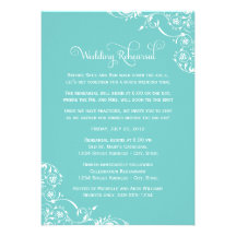 Aguamarina de las invitaciones el | del ensayo y d invitacion personalizada