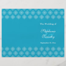 Aguamarina + programa blanco del boda del invierno flyer personalizado