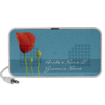 Aguamarina roja de la amapola que casa Doodle PC Altavoces
