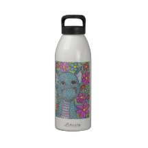 Aguamarina y dragón azul botella de agua reutilizable