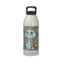 Aguamarina y dragón de la llama botella de agua reutilizable