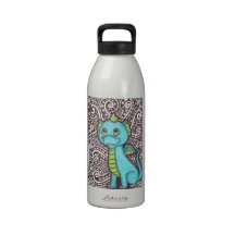 Aguamarina y dragón verde botellas de agua reutilizables