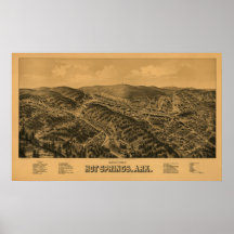 Aguas termales, opinión panorámica de ojo de pájar poster