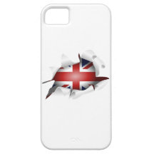 Agujero rasgado diversión con la bandera del Union iPhone 5 Case-Mate Protectores