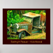 Aherrumbrando en paz, Kula Hawaii, impresión vieja Poster