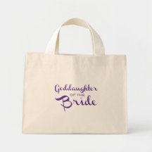 Ahijada de la púrpura del tote de la novia bolsa