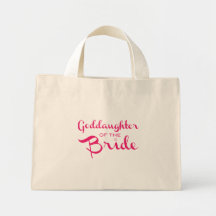 Ahijada del rosa del tote de la novia bolsa de mano