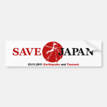 Ahorre a la pegatina para el parachoques de Japón Etiqueta De Parachoque