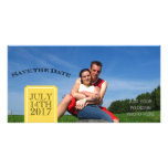 Ahorre el amarillo de las tarjetas de la foto de l tarjeta fotográfica personalizada